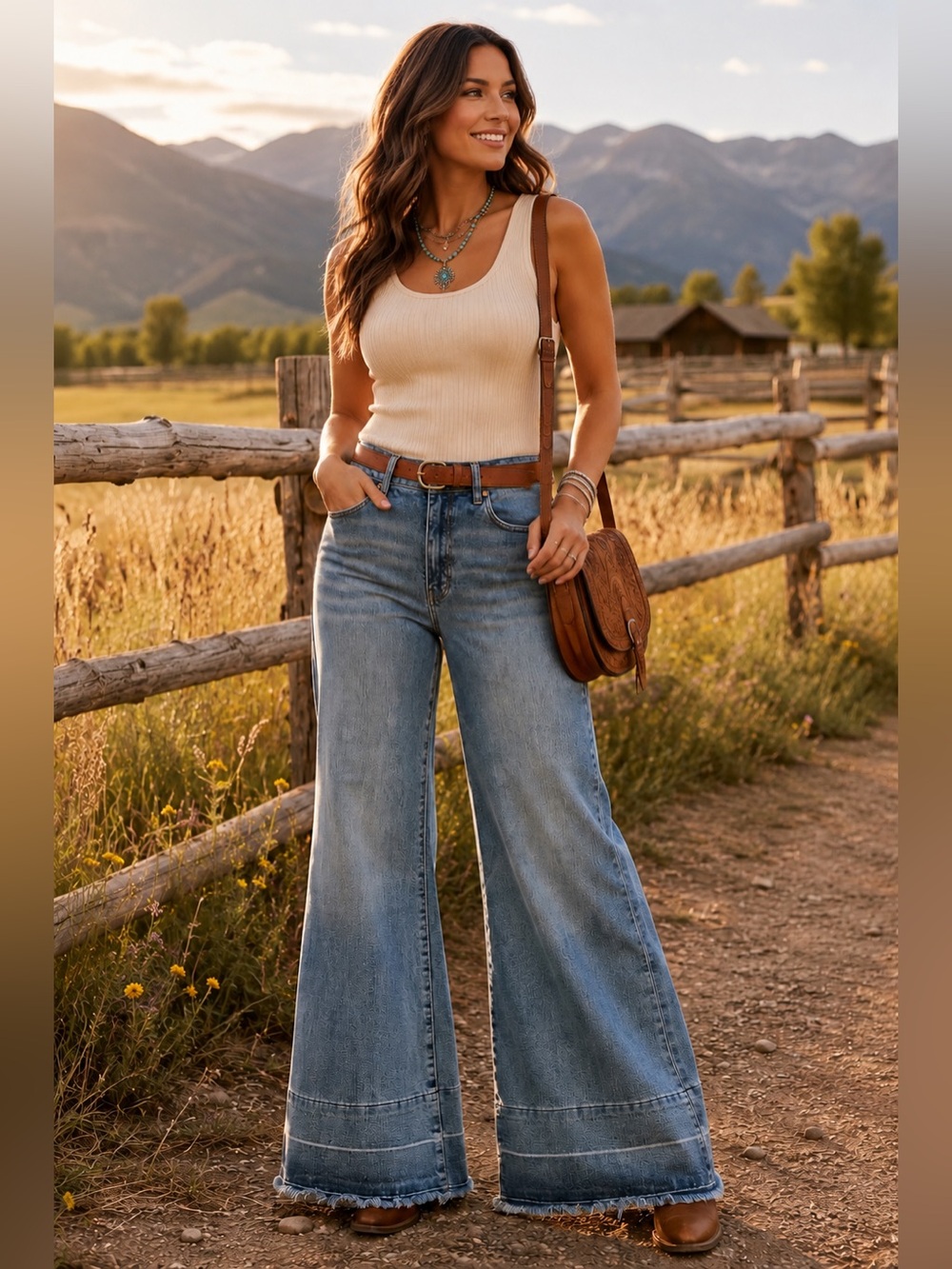 Judy Blue High Rise Raw Hem Wide Leg Flare Jeans Women’s 14W  Stretch Western